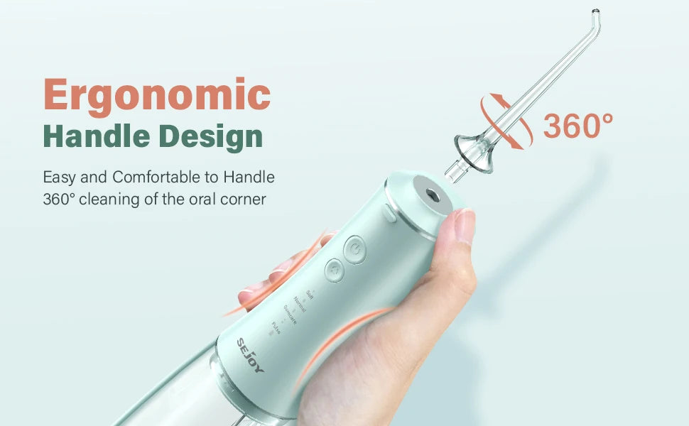 Cordless Water Flosser | 280ml Portable Oral Irrigator | 4 Modes, 6 Tips, USB Rechargeable | 30-Day Battery & IPX7 Waterproof for Deep Dental Cleaning