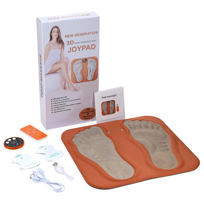 EMS Foot Massager Mat with Remote | 8 Modes, 29 Intensity Levels, Rechargeable Control & Body Electrode Pads
