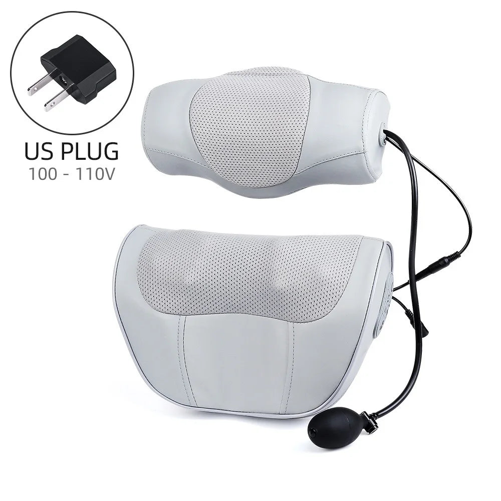Neck Massage Pillow with Heat and Adjustable Air Support