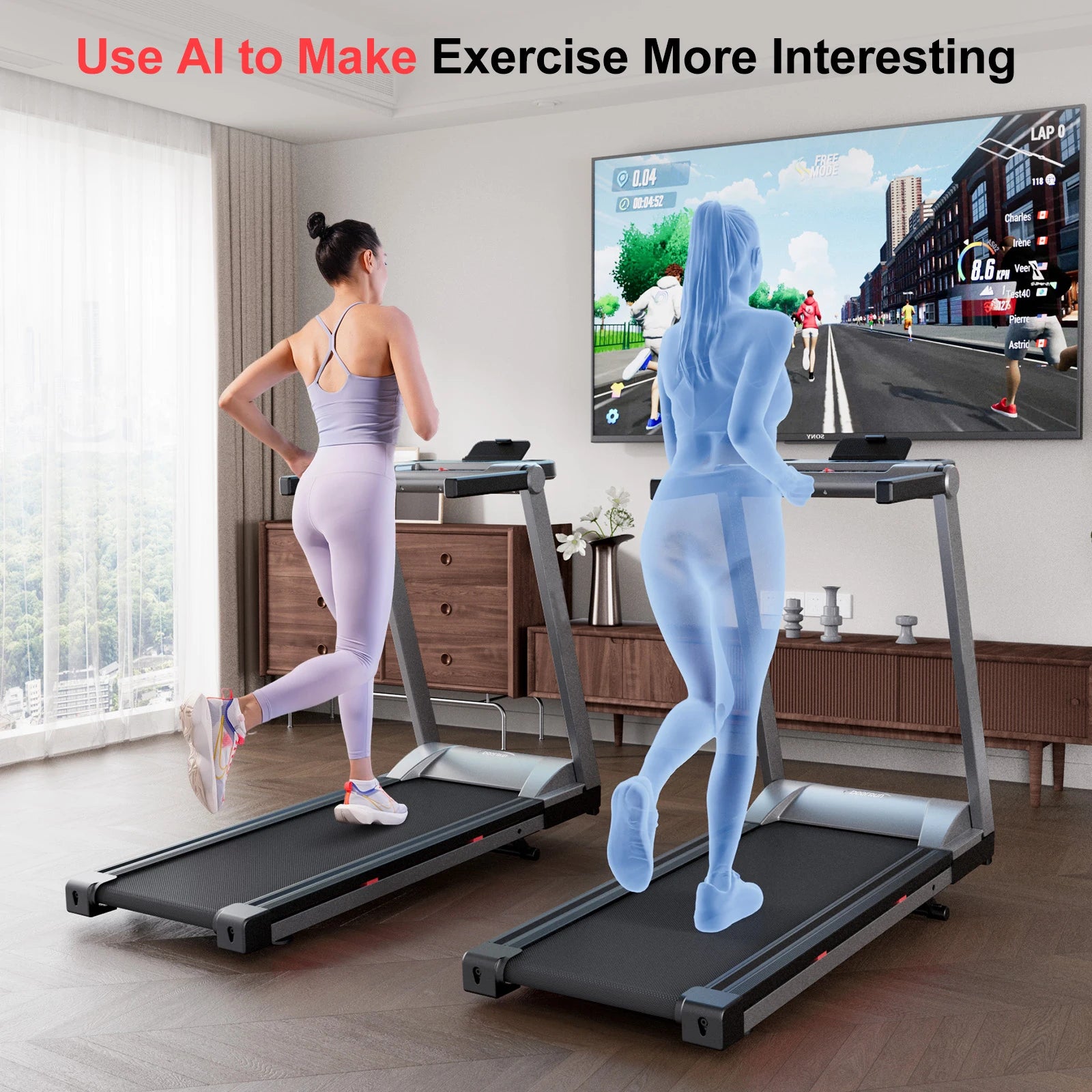 Foldable Treadmill with 6% Incline and 3.5HP Motor | 0.6–10 MPH, 350 lb Capacity, Bluetooth App & 7.9-Inch Folded Height