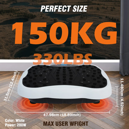 Vibration Plate Exercise Machine | Dual Motor Full Body Shaker with 120 Speeds, Resistance Bands & Remote Control