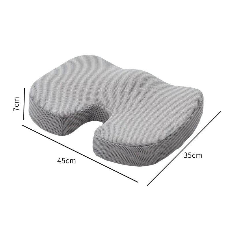 Memory Foam Coccyx Seat Cushion | Ergonomic Office Chair Pillow with U-Shaped Cutout & Removable Washable Cover