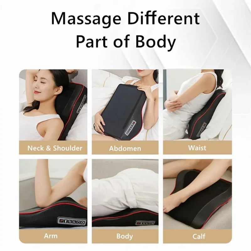 Shiatsu Massage Pillow for Neck and Back with Heat, 16 Nodes and 3 Intensities