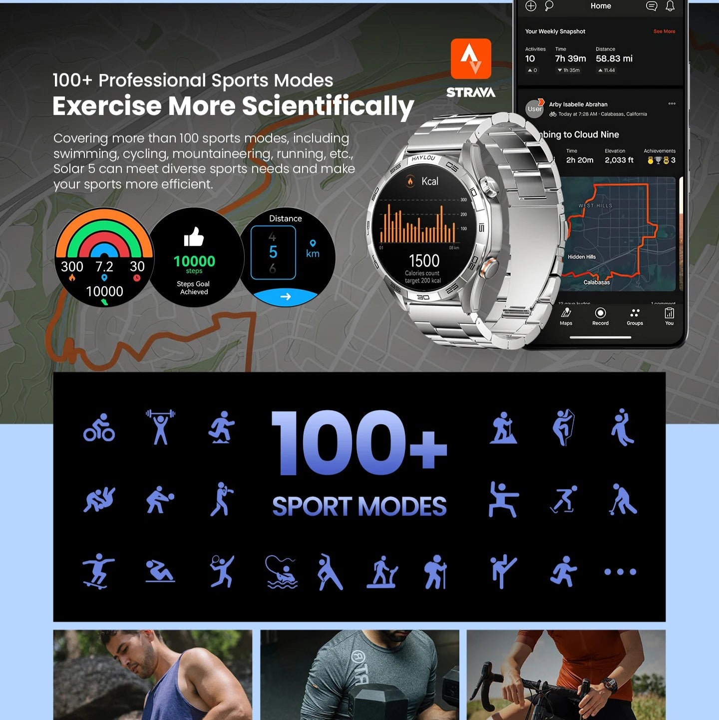 Solar 5 Smartwatch | 1.58" AMOLED Display, Bluetooth Calls, 100+ Sports Modes & 24H Health Monitoring
