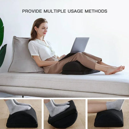 Memory Foam Foot Rest for Under Desk | 2 Adjustable Heights, Non-Slip Base & Removable Washable Cover