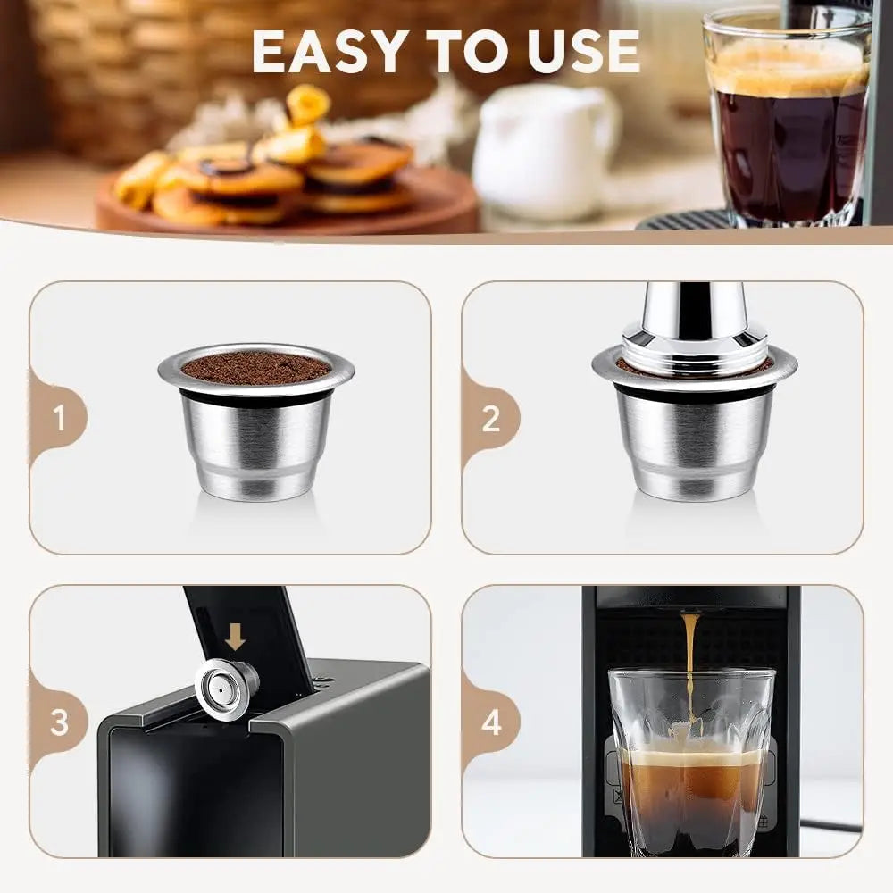 Reusable Stainless Steel Coffee Pods for Nespresso OriginalLine | Refillable Espresso Capsules, Dishwasher Safe, Eco-Friendly & Durable