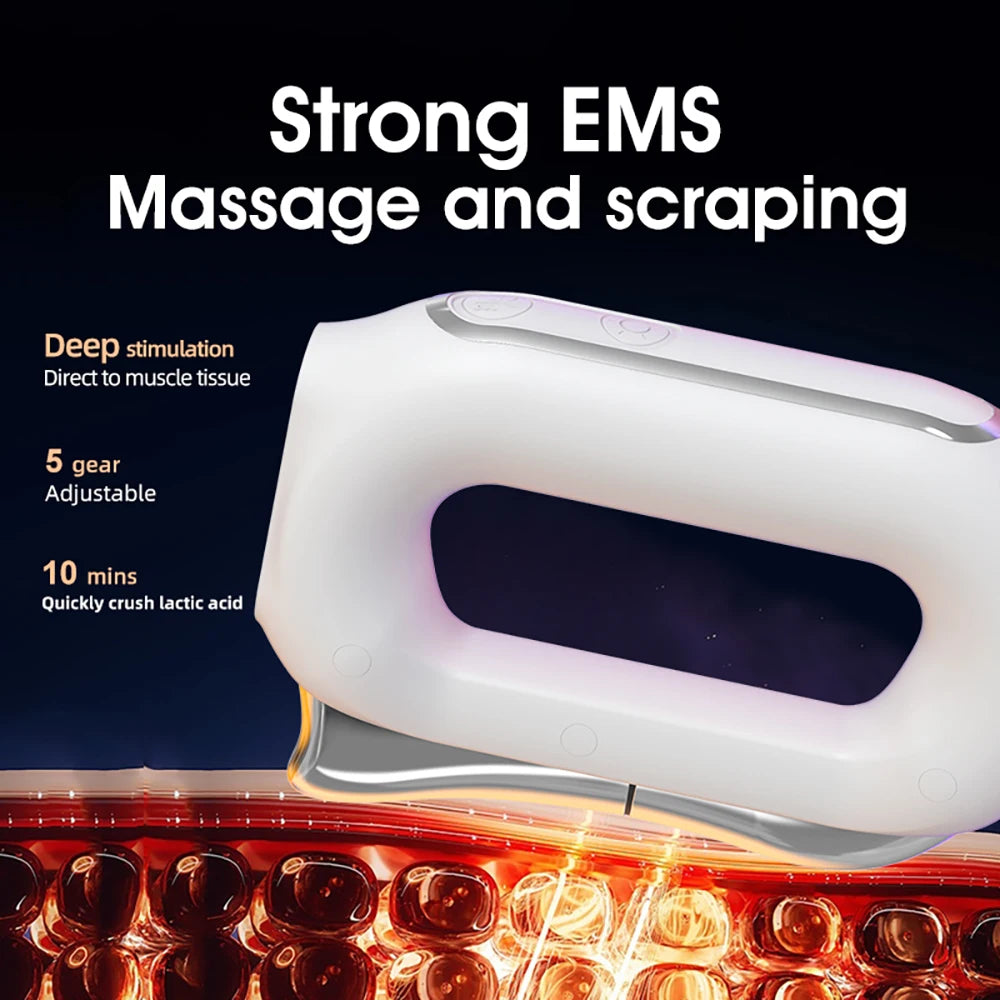 Fascia Scraping Tool Massager with Heat | Electric Muscle Scraper with Microcurrent, Vibration & 5 Heat Levels
