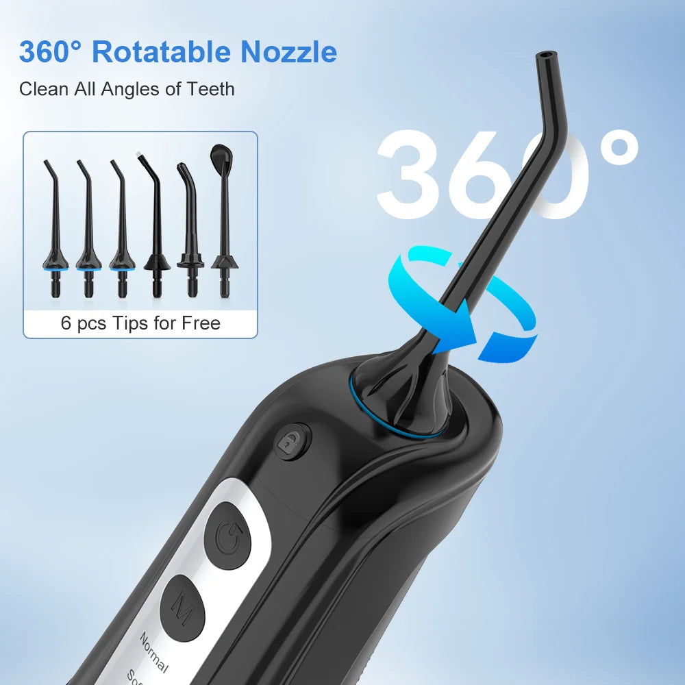 Cordless Water Flosser | Portable Oral Irrigator for Teeth & Gums | Rechargeable, IPX7 Waterproof, 4 Modes, 5 Tips | Deep Dental Cleaning Device