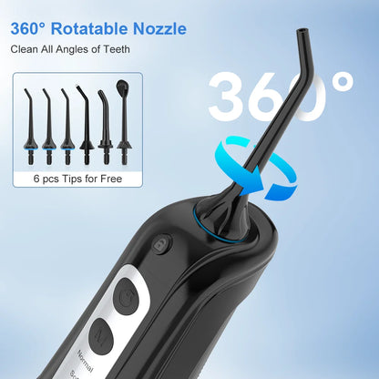 Cordless Water Flosser | Portable Oral Irrigator for Teeth & Gums | Rechargeable, IPX7 Waterproof, 4 Modes, 5 Tips | Deep Dental Cleaning Device