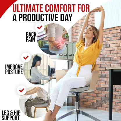 Memory Foam Coccyx Seat Cushion | Ergonomic Office Chair Pillow with U-Shaped Cutout & Removable Washable Cover