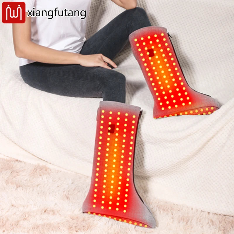 Heated Foot Wrap Boots with Red Light and Vibration | 3 Heat Levels, 3 Massage Modes, Adjustable Fit & Single or Pair Options