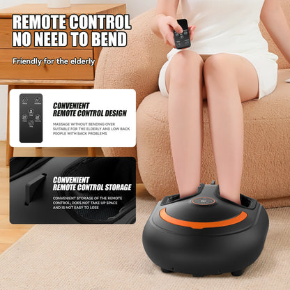 Shiatsu Foot Massager with Heat and Air Compression | 4 Modes, 5 Intensities, Vibration, LCD Display & Remote