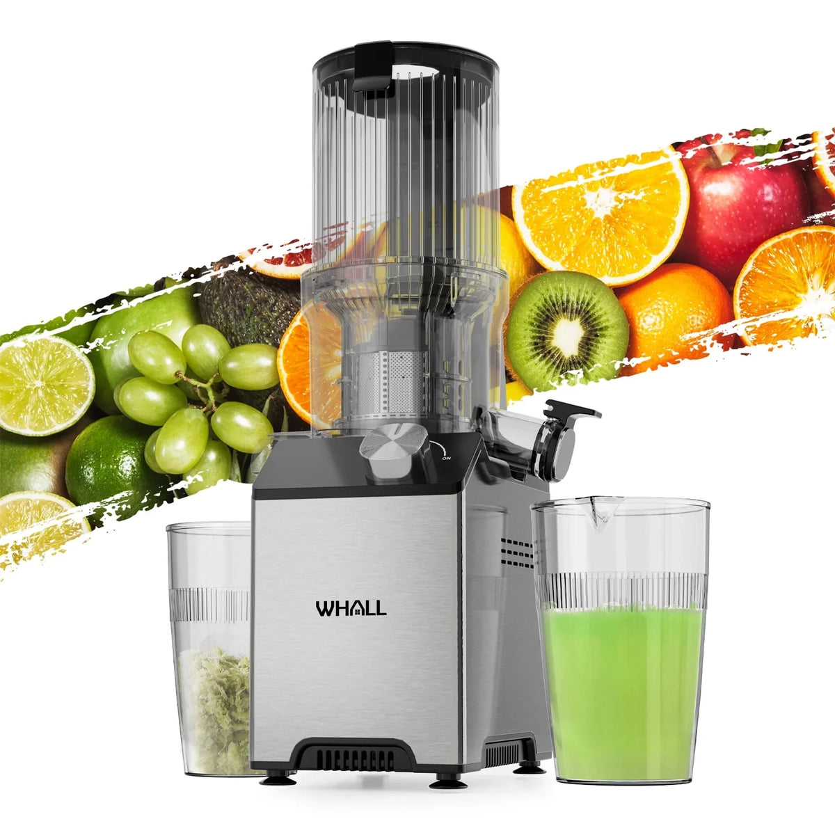 Cold Press Masticating Juicer with 4.35-Inch Feed Chute and Reverse