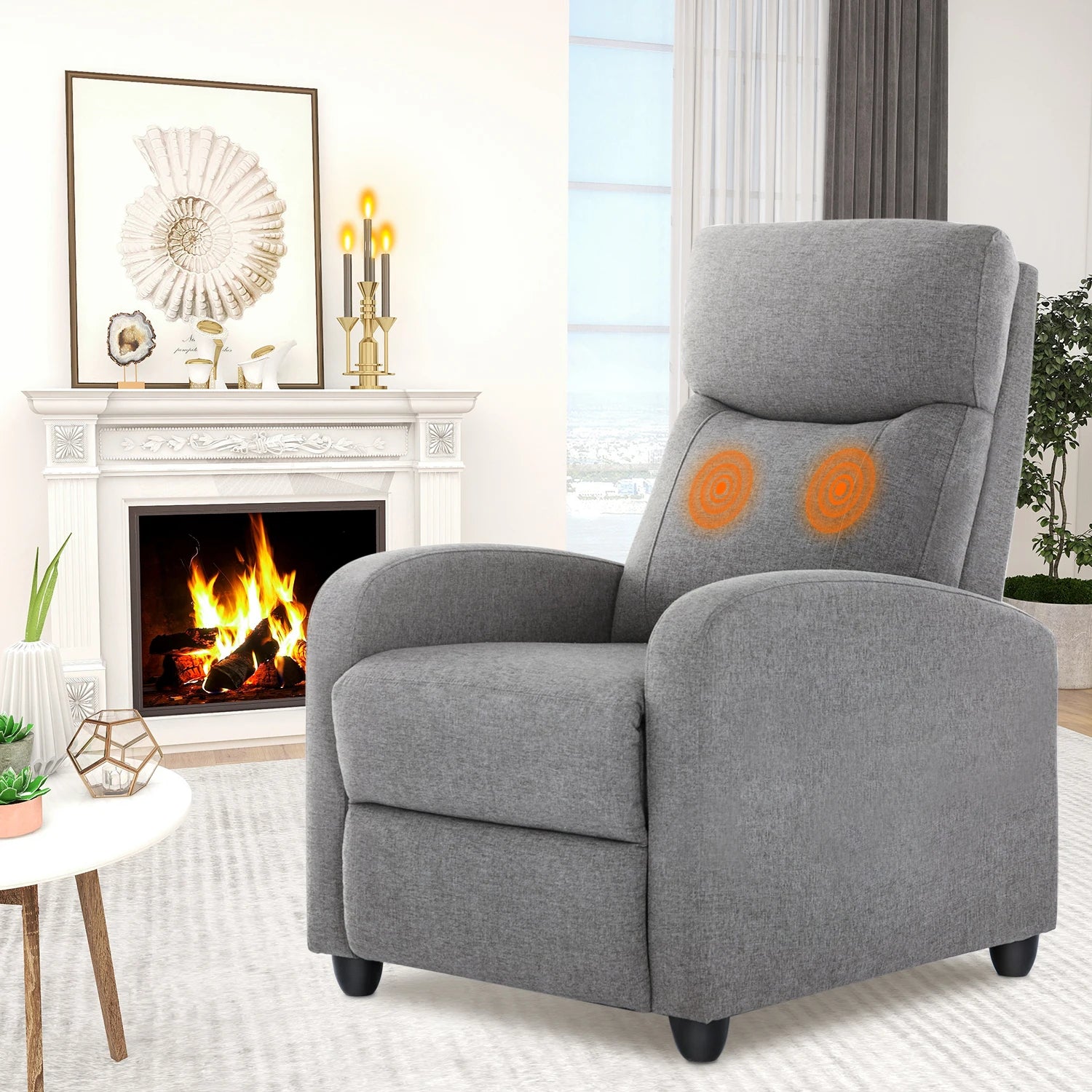 Massage Recliner Chair with 2-Point Lumbar Massage | 8 Modes, 3 Intensities, 90°–160° Recline, Footrest & 275 lb Capacity