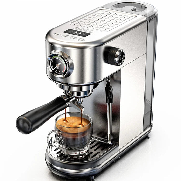 Compact 20-Bar Espresso Machine with Steam Wand | 51mm Portafilter, Hot and Cold Brew & Adjustable Temperature Control