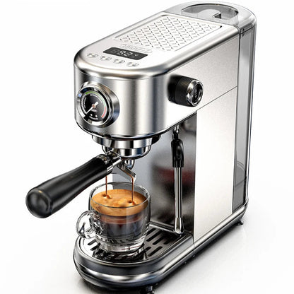 Compact 20-Bar Espresso Machine with Steam Wand | 51mm Portafilter, Hot and Cold Brew & Adjustable Temperature Control