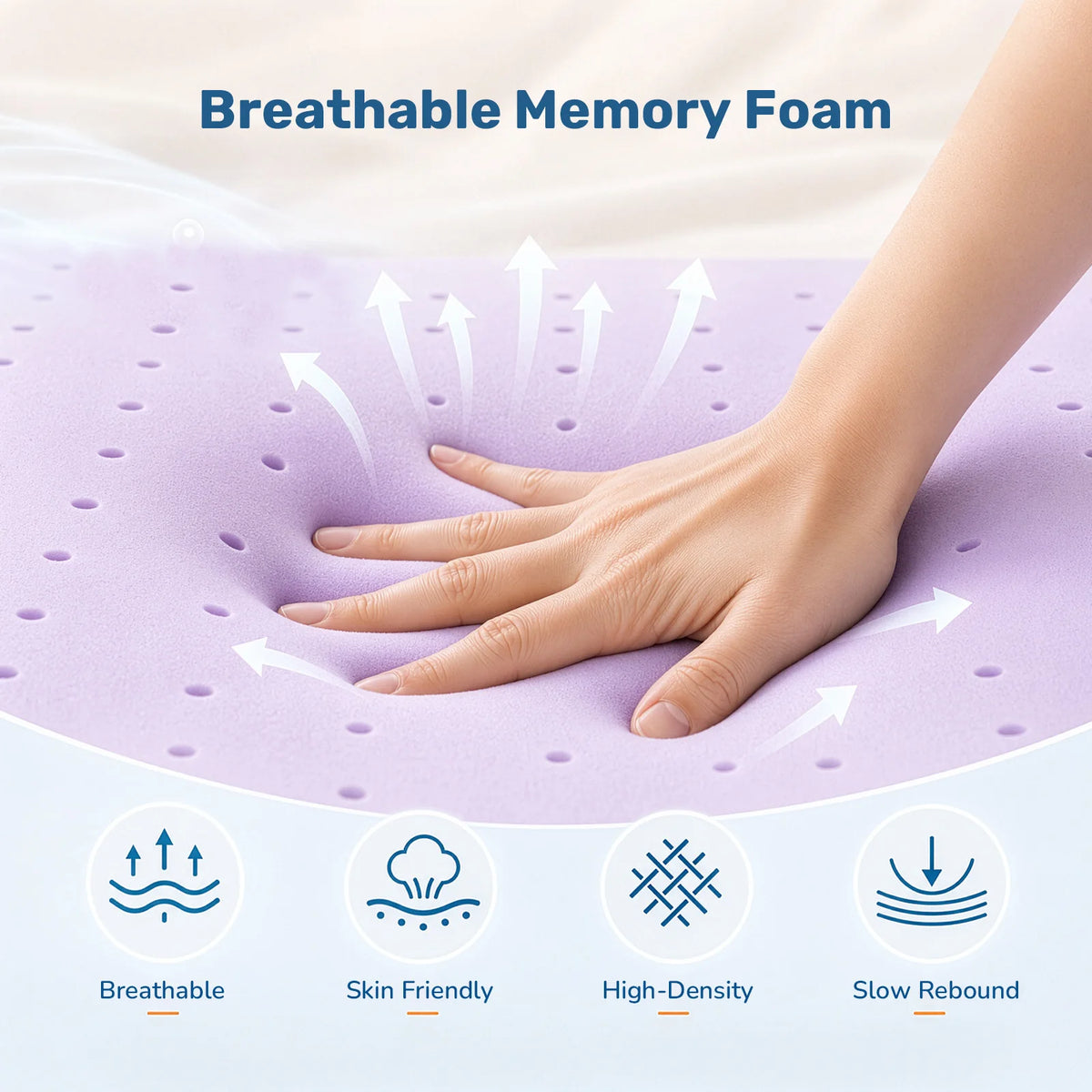 Ventilated Gel Memory Foam Mattress Topper