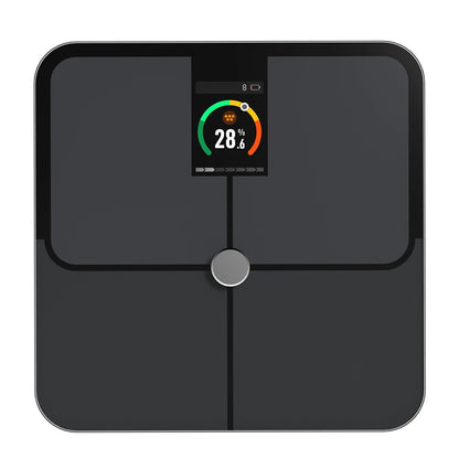 Smart Body Fat Scale with TFT Color Display | 16 Metrics, Heart Rate, Bluetooth App Sync, Tempered Glass & 400 lb Capacity