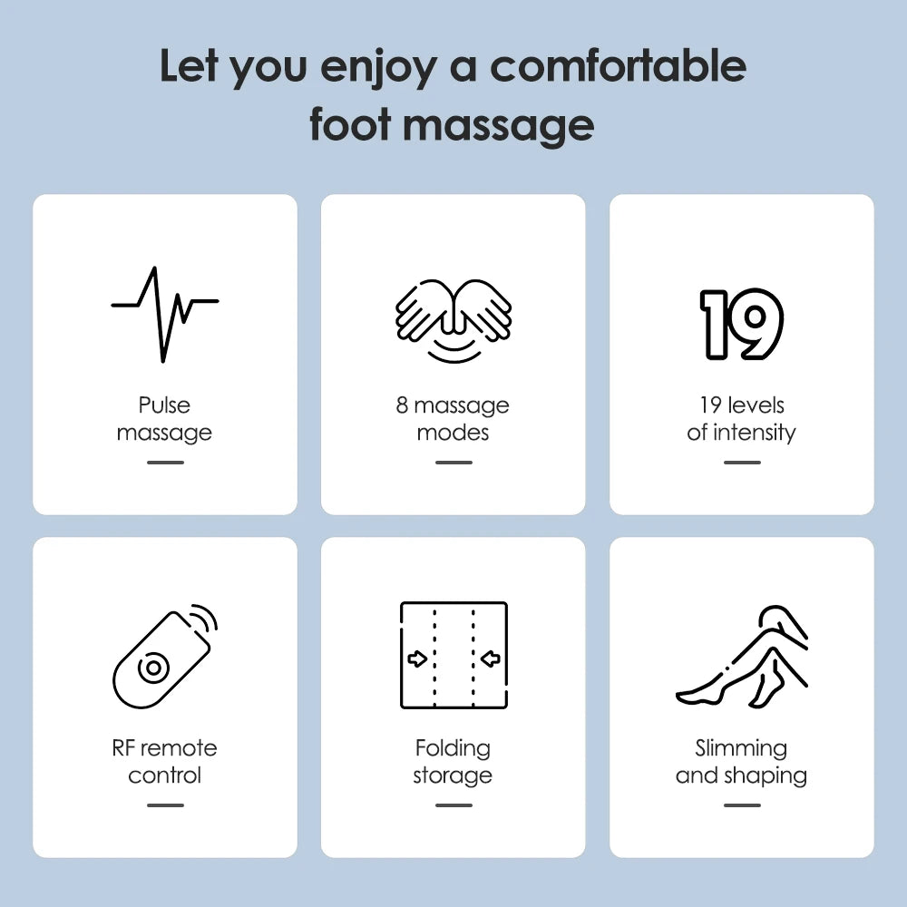 EMS Foot Massager Mat with Remote | USB-C Rechargeable Foot and Leg Stimulator with 8 Modes and 19 Intensity Levels