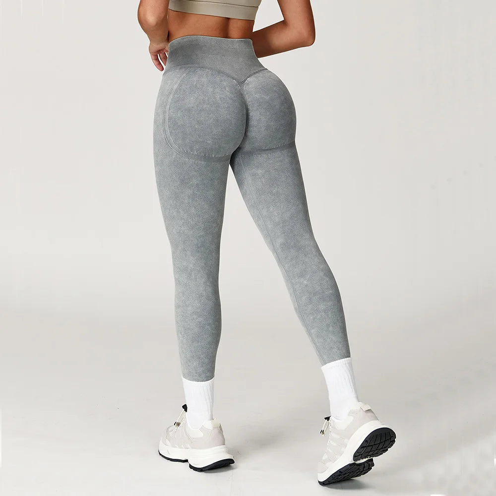 Seamless Yoga Leggings for Women | High Waisted Ribbed Workout Leggings with Stretch Compression Fit