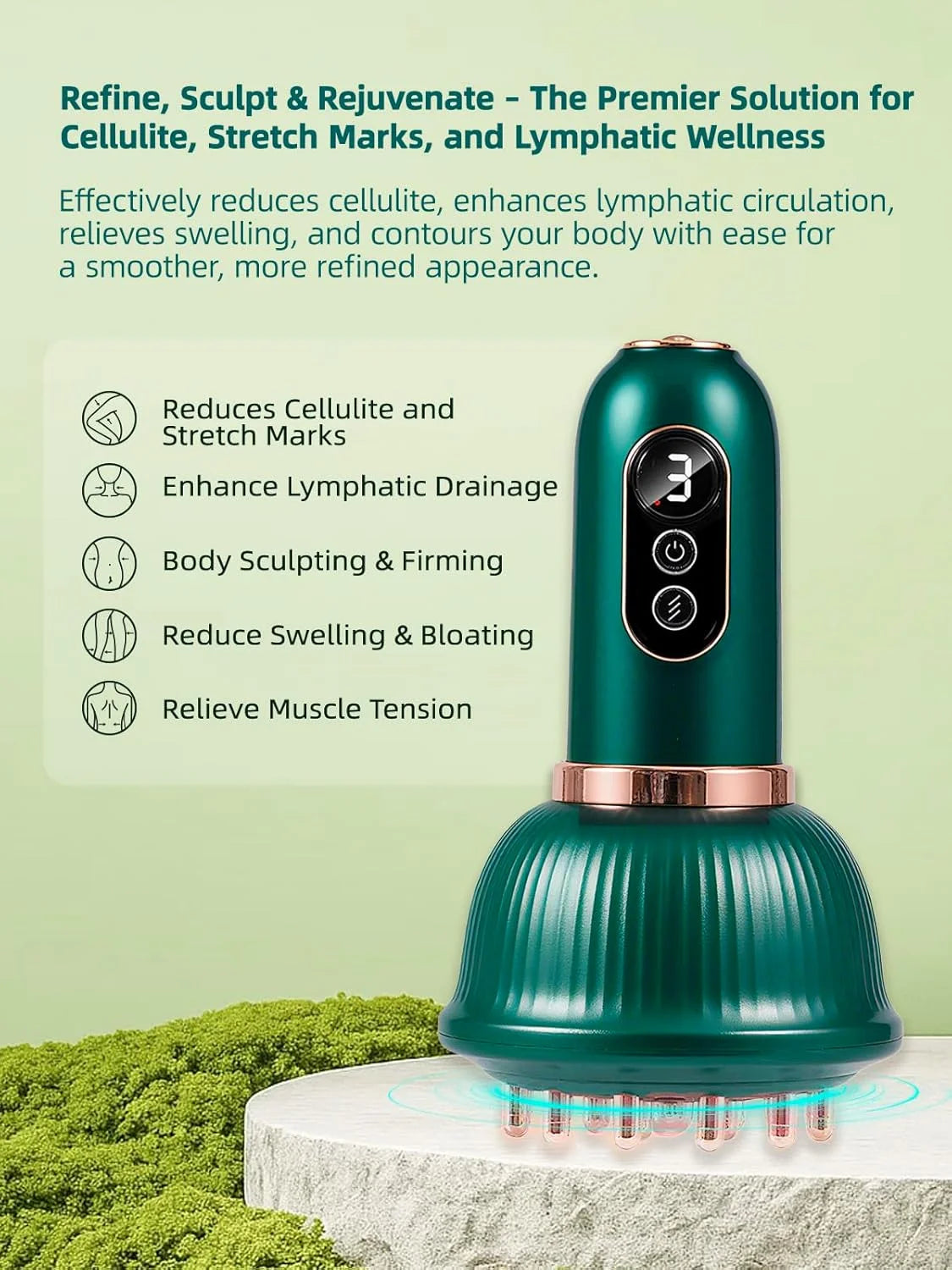 Lymphatic Drainage Massager | Anti Cellulite Body Massager for Legs, Thighs, Belly, Arms & Waist