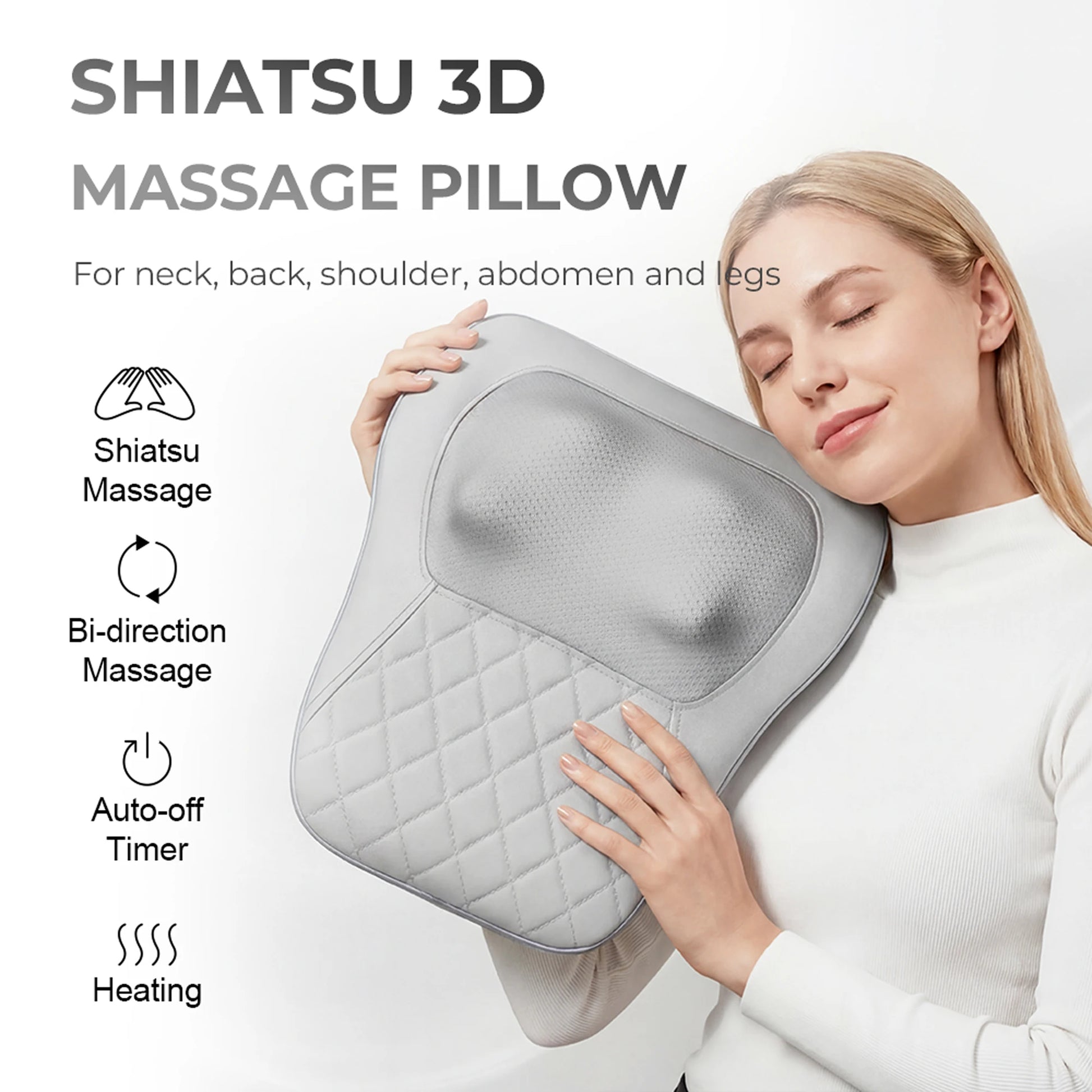 Shiatsu Neck and Back Massager | Electric 3D Kneading Massage Pillow for Neck, Lumbar & Back Pain Relief