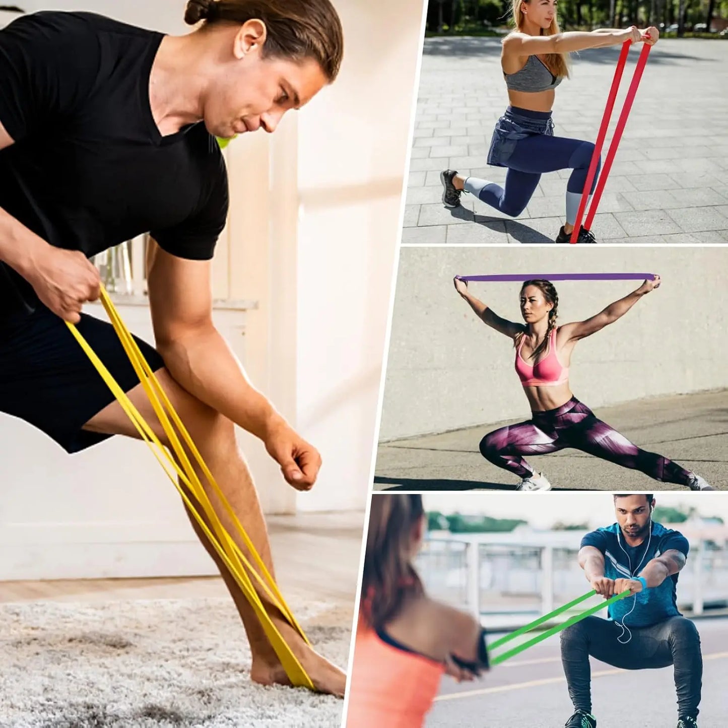 Pull Up Resistance Bands Set | 5-Level Resistance Band Kit with Handles, Door Anchor & Carry Bag