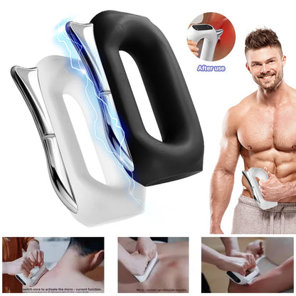 Fascia Scraping Tool Massager with Heat | Electric Muscle Scraper with Vibration, 5 Intensities & USB Charging Black