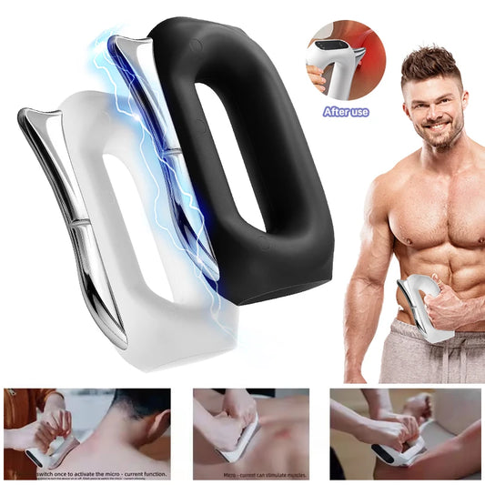 Fascia Scraping Tool Massager with Heat | Electric Muscle Scraper with Vibration, 5 Intensities & USB Charging Black