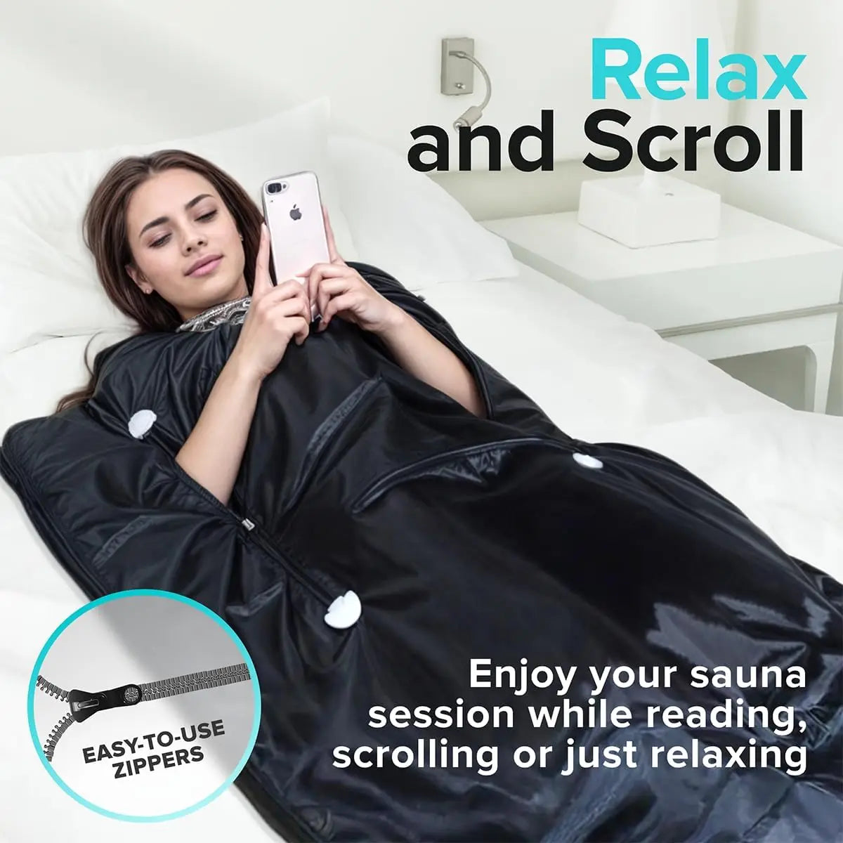 Infrared Sauna Blanket | Portable Far Infrared Sauna Blanket with 6 Heat Levels, Arm Zippers & Auto Shut-Off