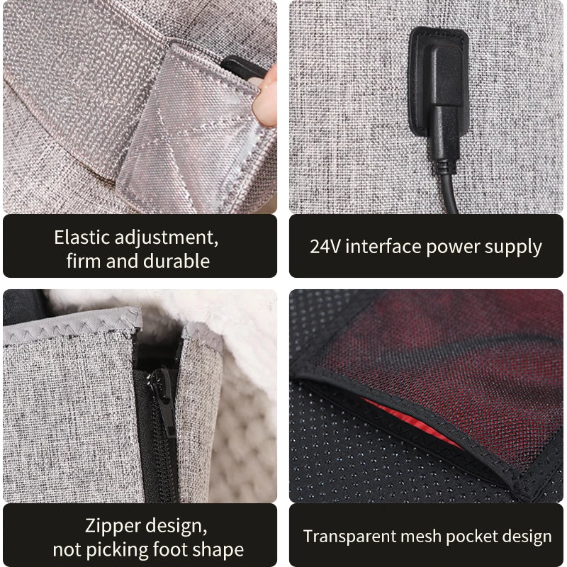Heated Foot Wrap Boots with Red Light and Vibration | 3 Heat Levels, 3 Massage Modes, Adjustable Fit & Single or Pair Options