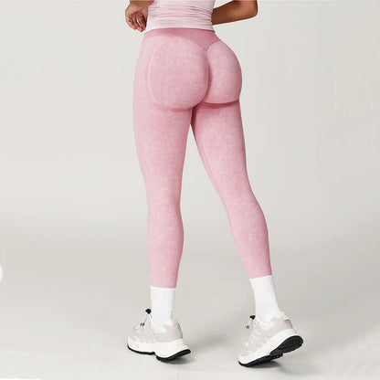 Seamless Yoga Leggings for Women | High Waisted Ribbed Workout Leggings with Stretch Compression Fit