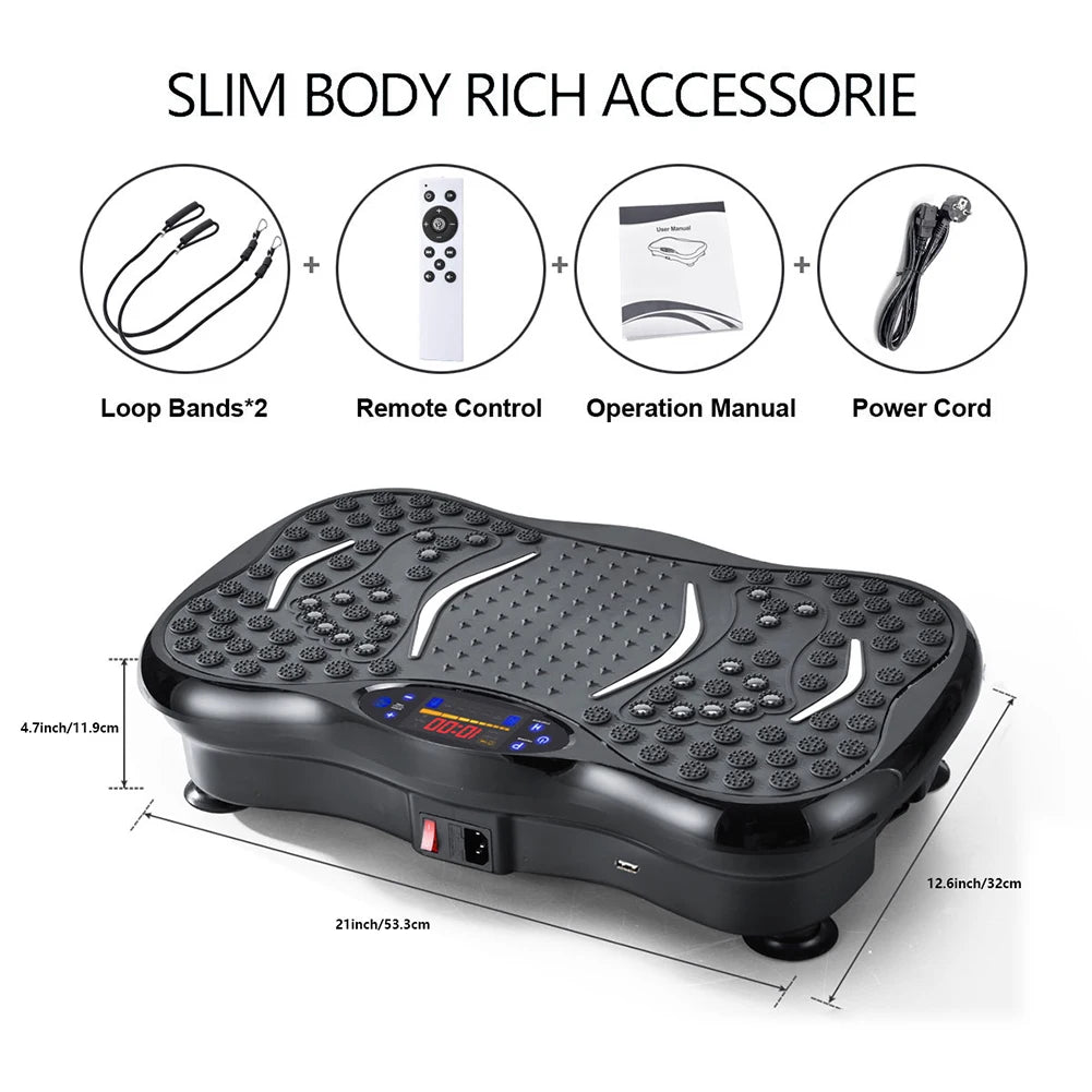 Vibration Plate Exercise Machine | Bluetooth Full Body Shaker with Speed Programs & Foot Massage Pedal