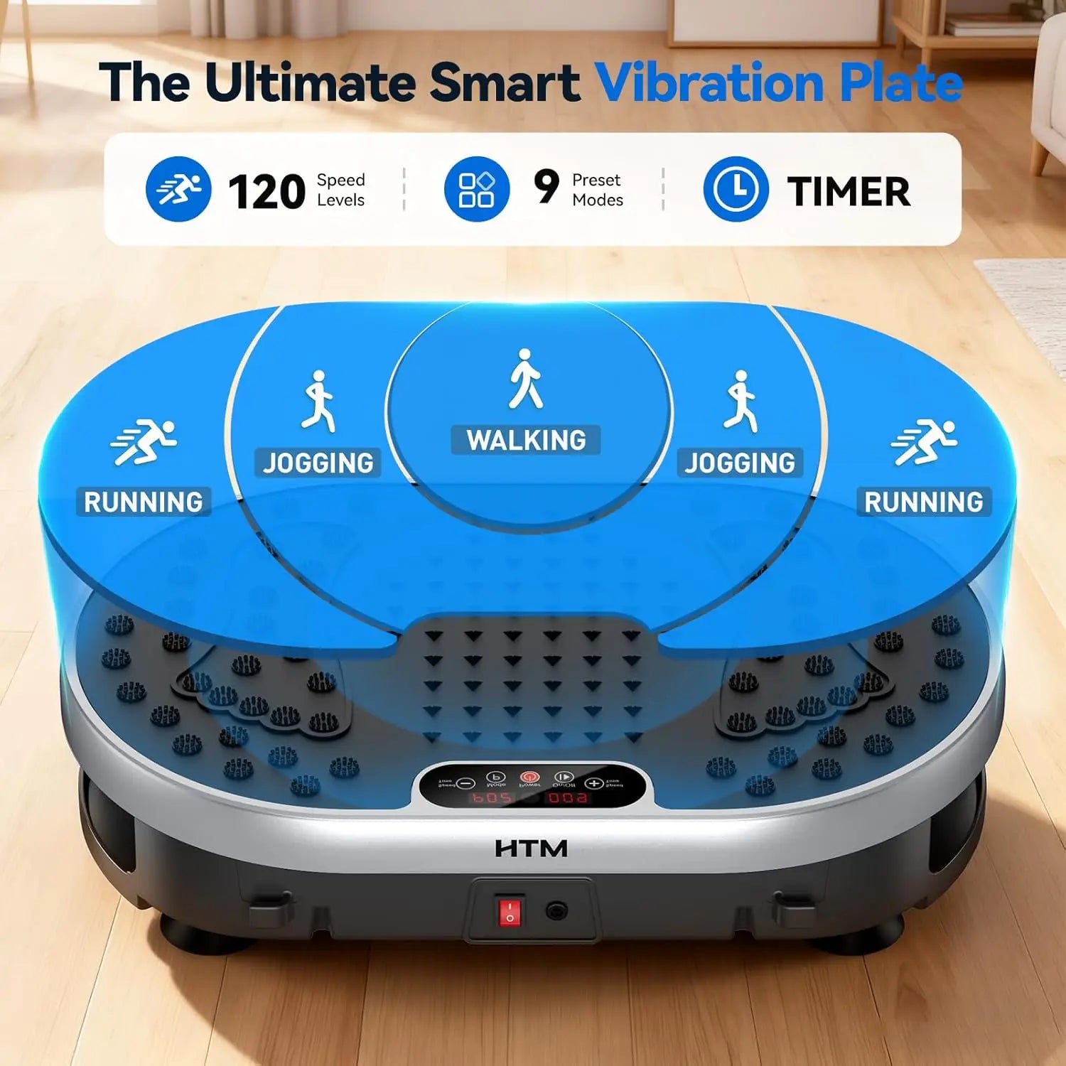 Vibration Plate Exercise Machine | Full Body Shaker with 120 Speeds, 9 Programs, Remote Control & 300 lb Capacity