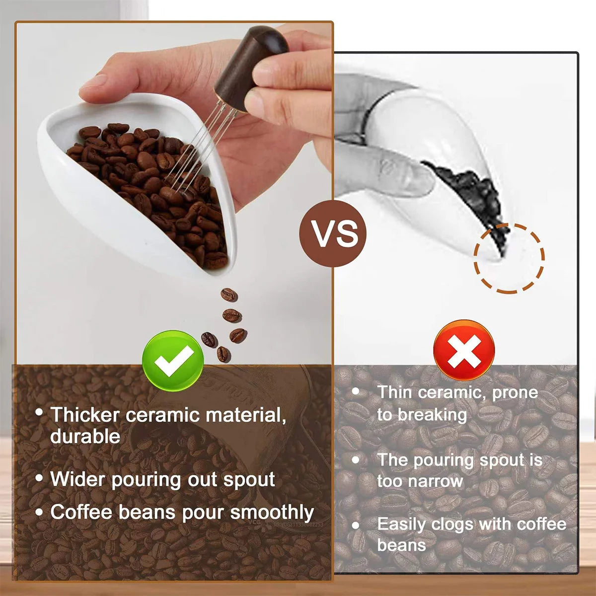 Coffee Bean Dosing Cup Set, Ceramic Bowl with WDT Tool and 10 ml Spray Bottle