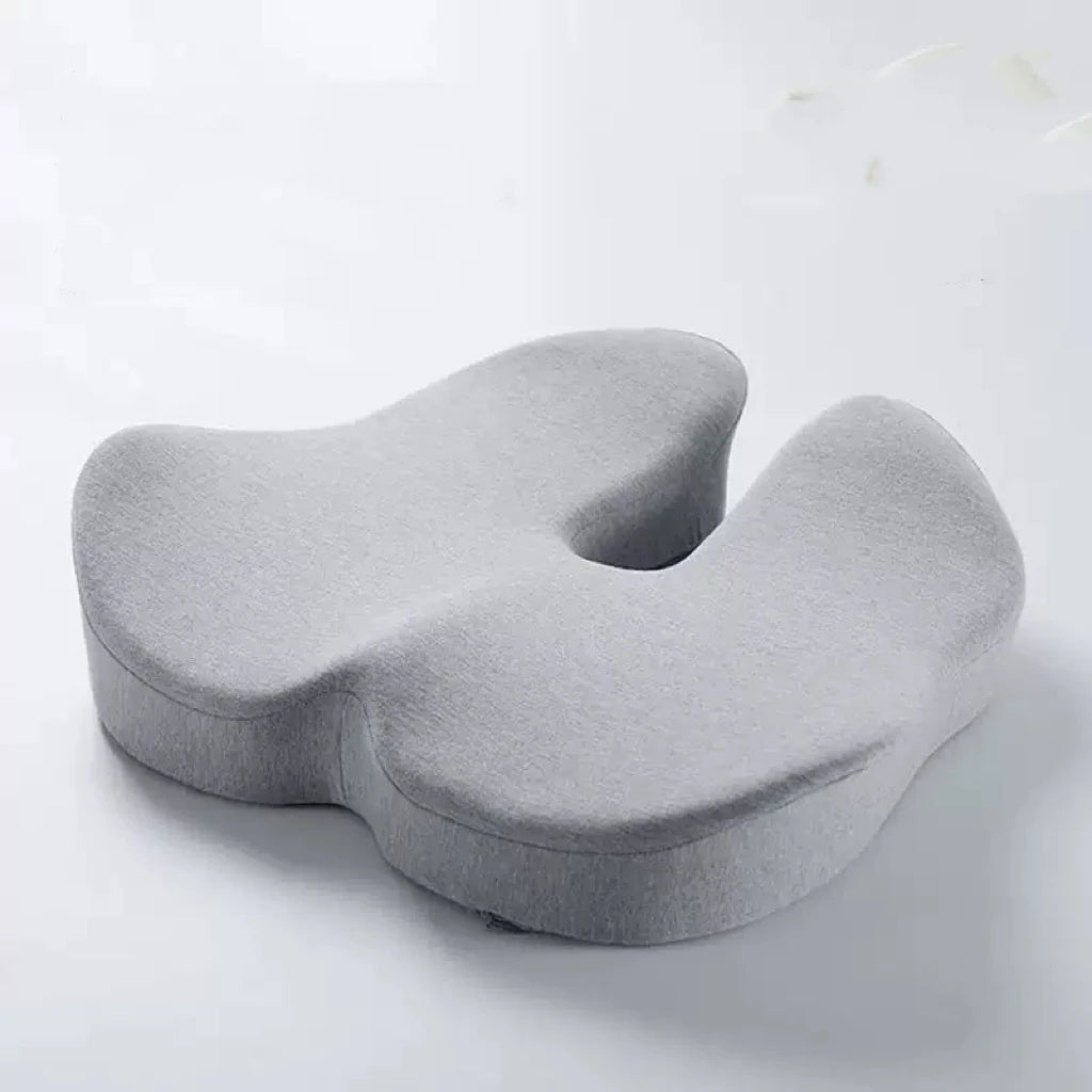 Extra Thick Memory Foam Seat Cushion | Ergonomic Office Chair Cushion for Coccyx, Hip and Tailbone Support Light Gray 18.1 x 16.9 x 4.7 inches
