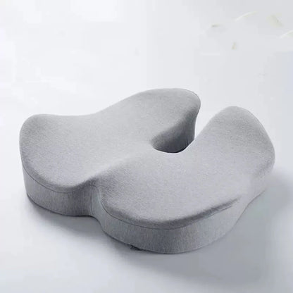 Extra Thick Memory Foam Seat Cushion | Ergonomic Office Chair Cushion for Coccyx, Hip and Tailbone Support Light Gray 18.1 x 16.9 x 4.7 inches