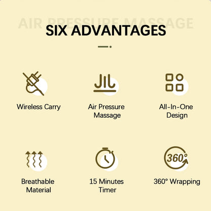 Air Compression Leg Massager | Wireless Calf & Arm Massager with 360° Pressure, 3 Modes & Rechargeable Battery