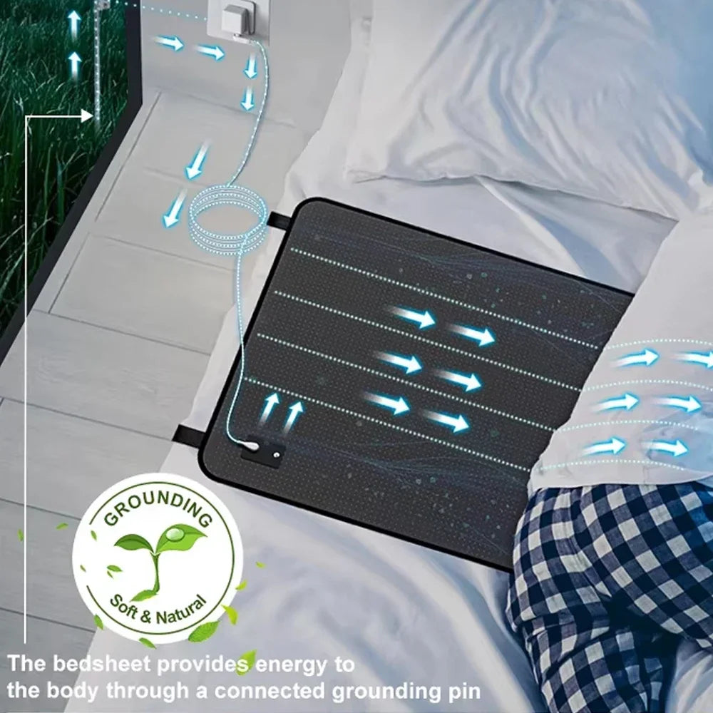 Grounding Mattress Pad | Earthing Bed Sheet with Conductive Cotton Surface for Queen & King Mattresses