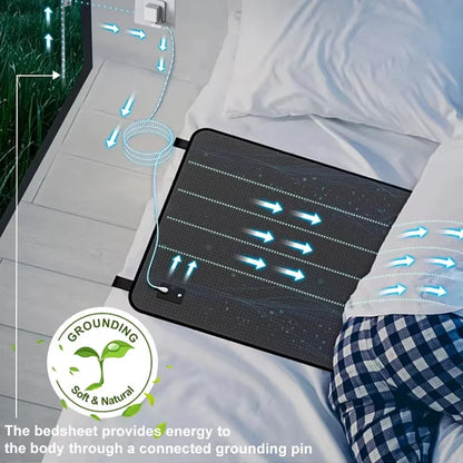 Grounding Mattress Pad | Earthing Bed Sheet with Conductive Cotton Surface for Queen & King Mattresses