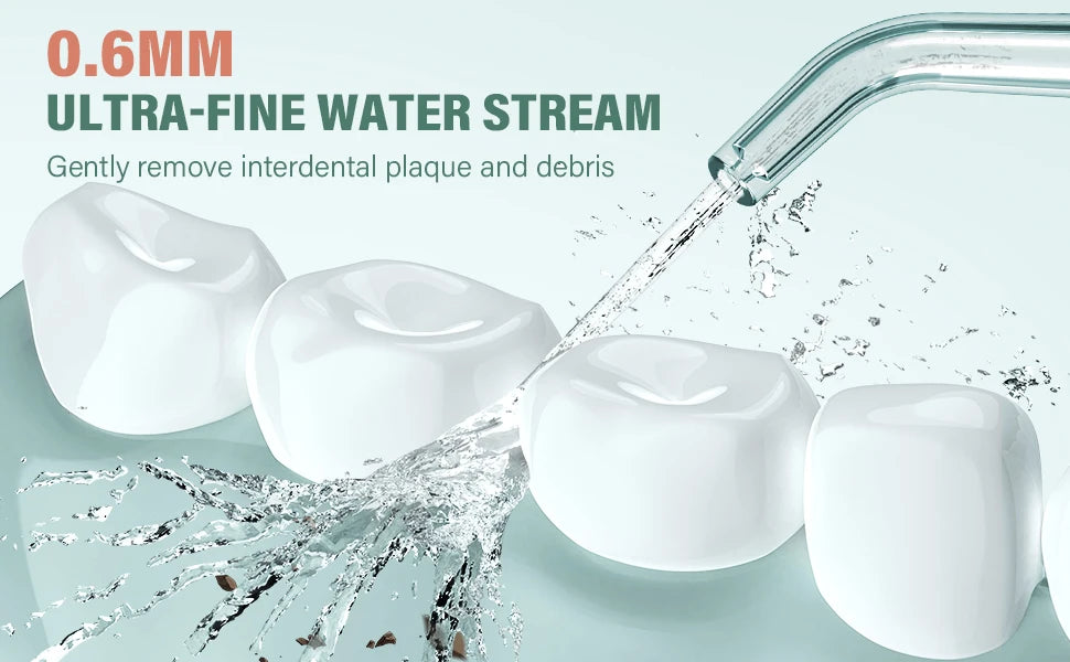 Cordless Water Flosser | 280ml Portable Oral Irrigator | 4 Modes, 6 Tips, USB Rechargeable | 30-Day Battery & IPX7 Waterproof for Deep Dental Cleaning