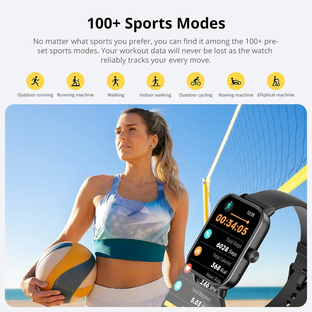 Voice Calling Smartwatch | 1.9" HD Display, 24H Health Monitoring, 100+ Sports Modes & Bluetooth Call Function | IP68 Waterproof