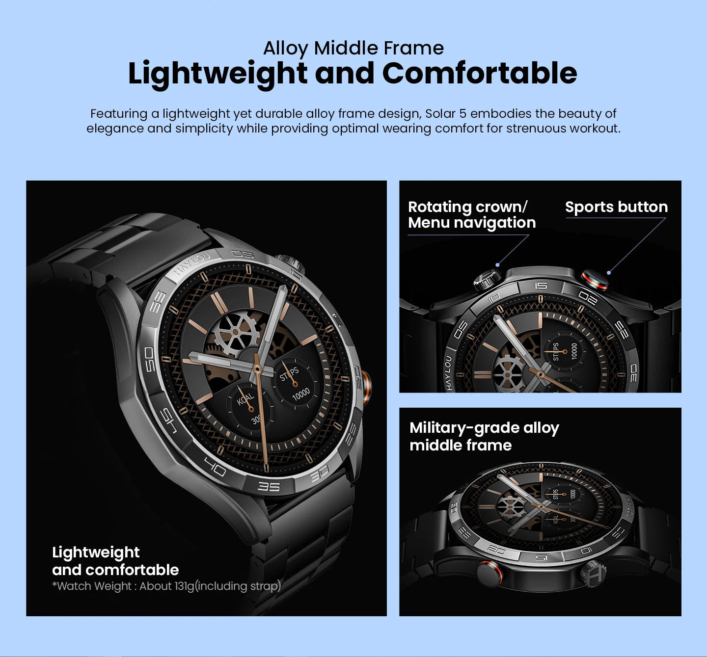 Solar 5 Smartwatch | 1.58" AMOLED Display, Bluetooth Calls, 100+ Sports Modes & 24H Health Monitoring