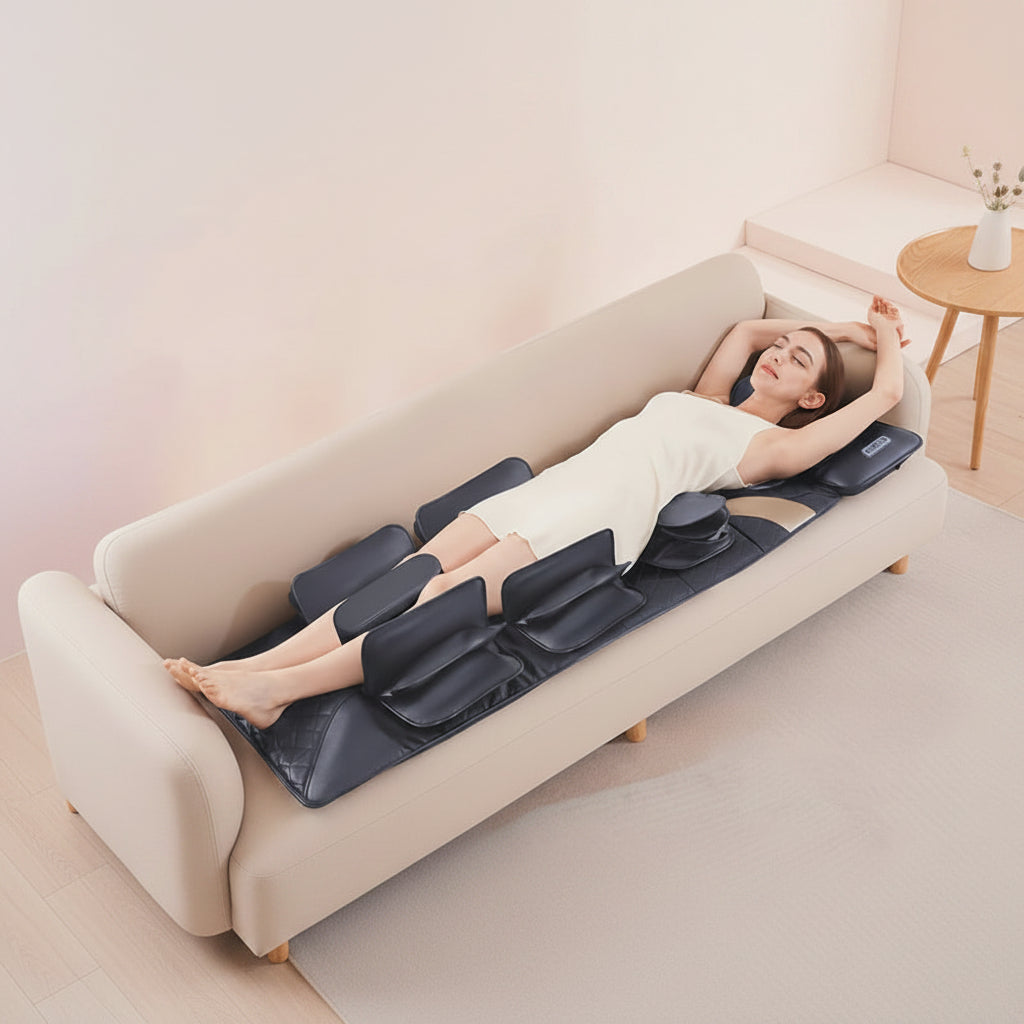 Full Body Massage Mat with Heat and Air Compression | Neck, Back & Lumbar Traction Massager with Vibration and Remote