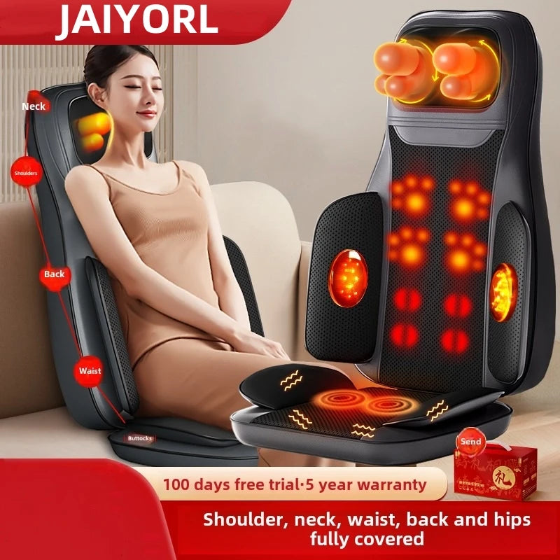 Massage Seat Cushion with Heat | Full Body Vibration Chair Massager for Back, Waist, Thighs, Office & Car