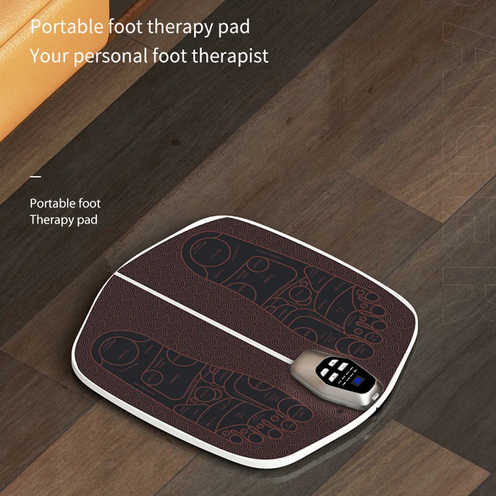 EMS Foot Massager Pad with Remote | 8 Modes, 32 Intensity Levels, USB Rechargeable & 20-Minute Auto Shut-Off