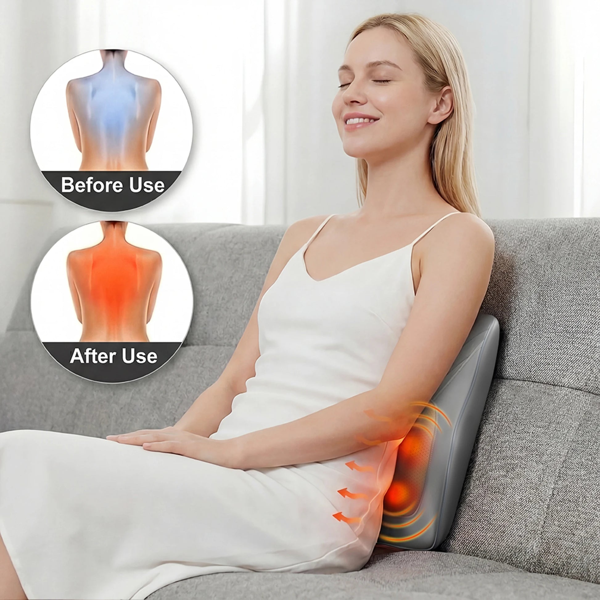 Shiatsu Neck and Back Massager | Electric 3D Kneading Massage Pillow for Neck, Lumbar & Back Pain Relief