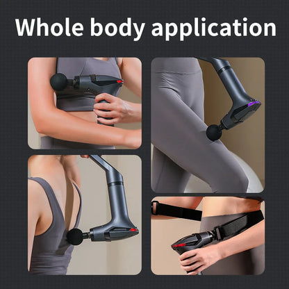 Massage Gun Deep Tissue Massager | Long Handle Percussion Muscle Massager with 12 Speeds & USB-C Charging