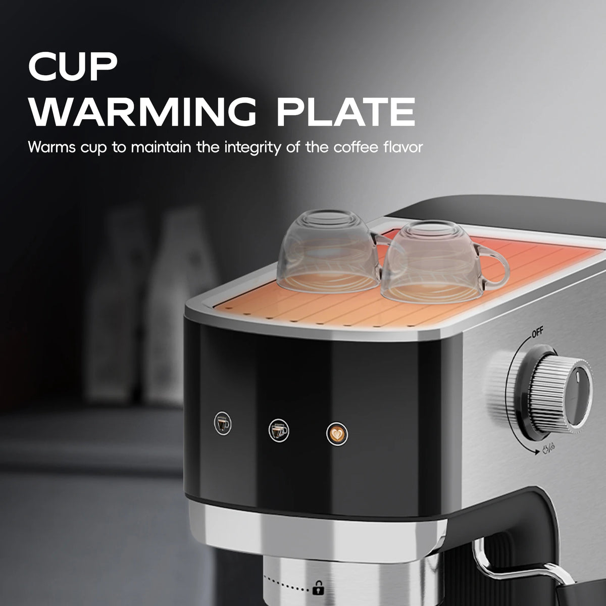 Touchscreen Espresso Machine with Steam Wand and Single/Double-Shot Filters