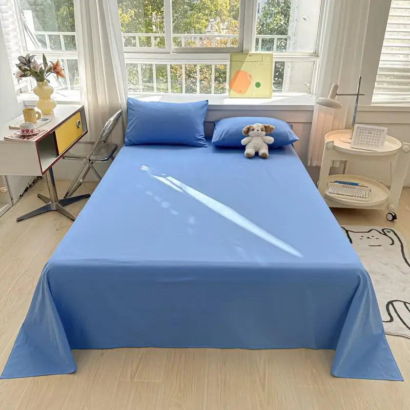 3-Piece Cotton Flat Sheet & Pillowcase Set Color 6